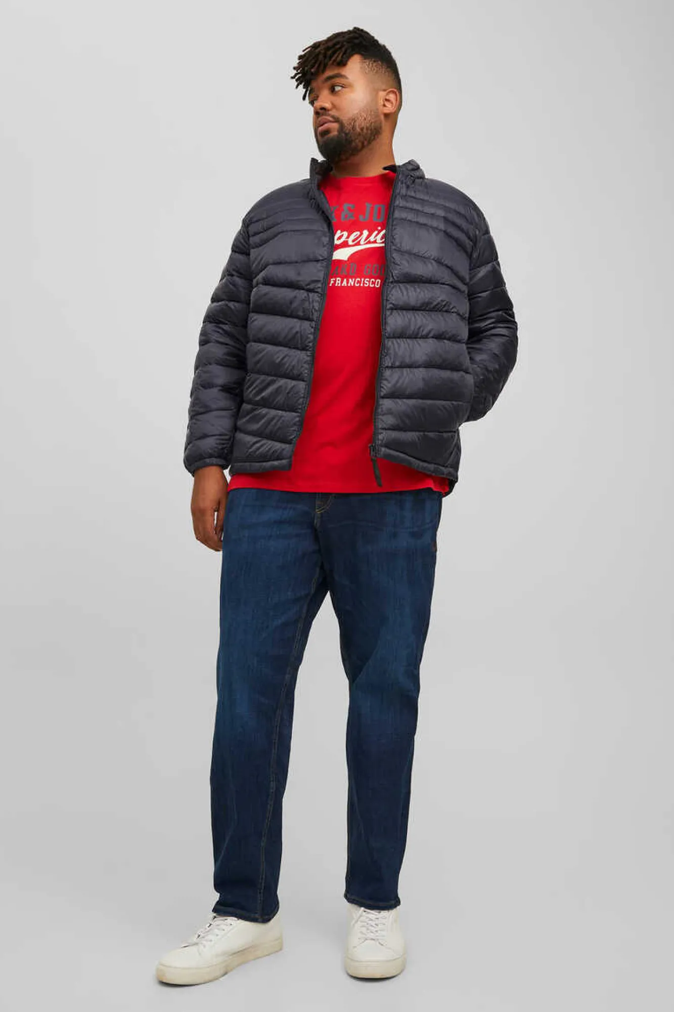 Jack & Jones PLUS Casaco Acolchoado Tipo Puffer Plus Preto Online