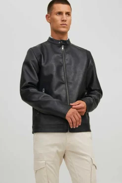 Jack & Jones Casaco Biker Efeito Pele Preto New
