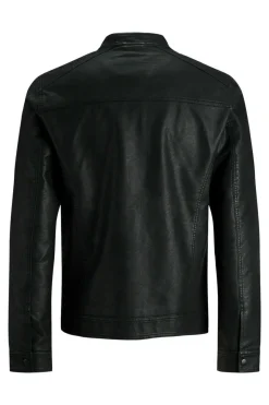 Jack & Jones Casaco Biker Efeito Pele Preto Clearance