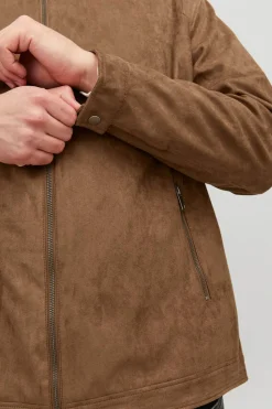 Jack & Jones PLUS Casaco Biker Efeito Pele Plus Castanho Clearance