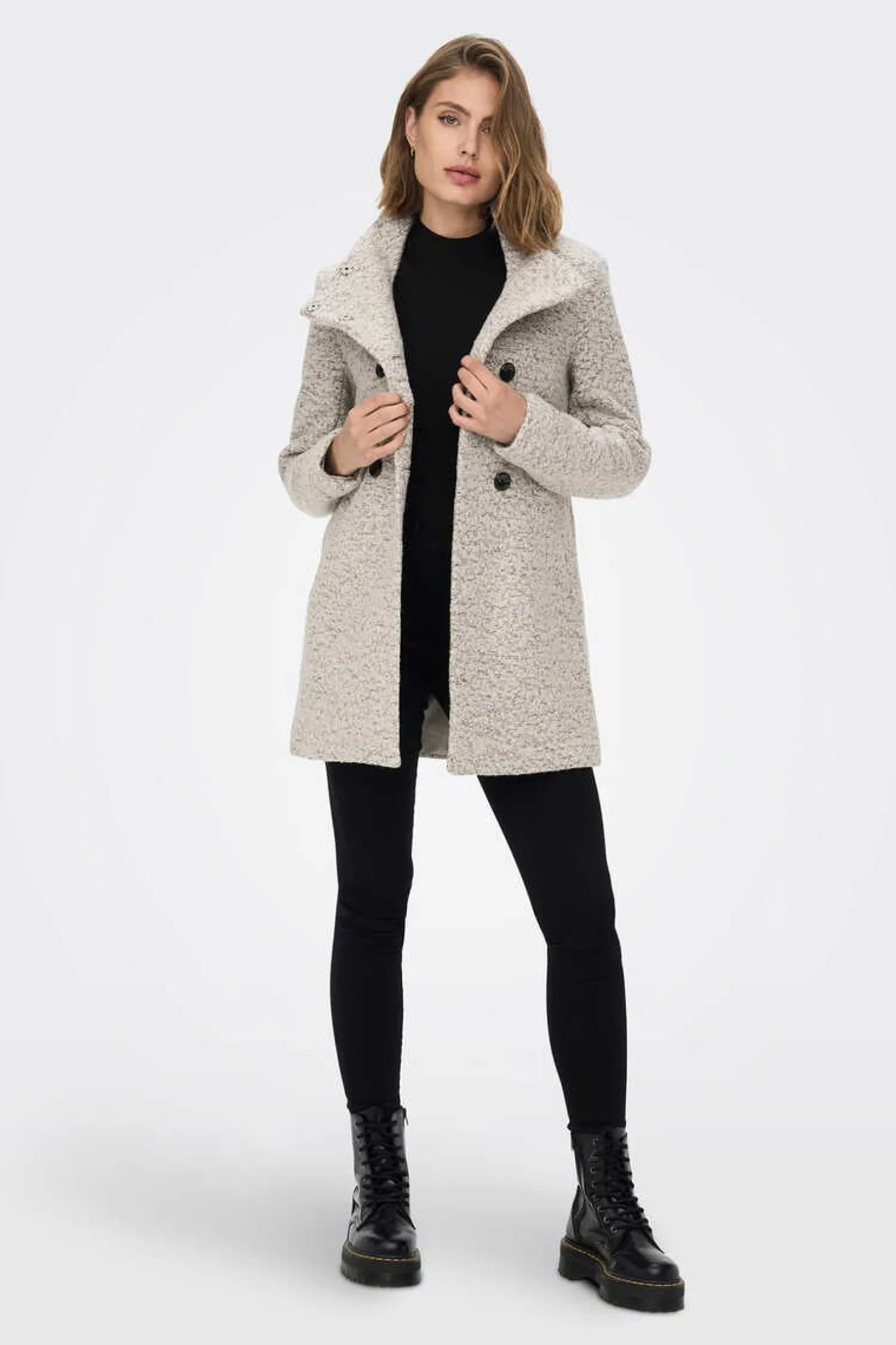 Only Sobretudos E Parkas-Casaco Comprido Com Botoes