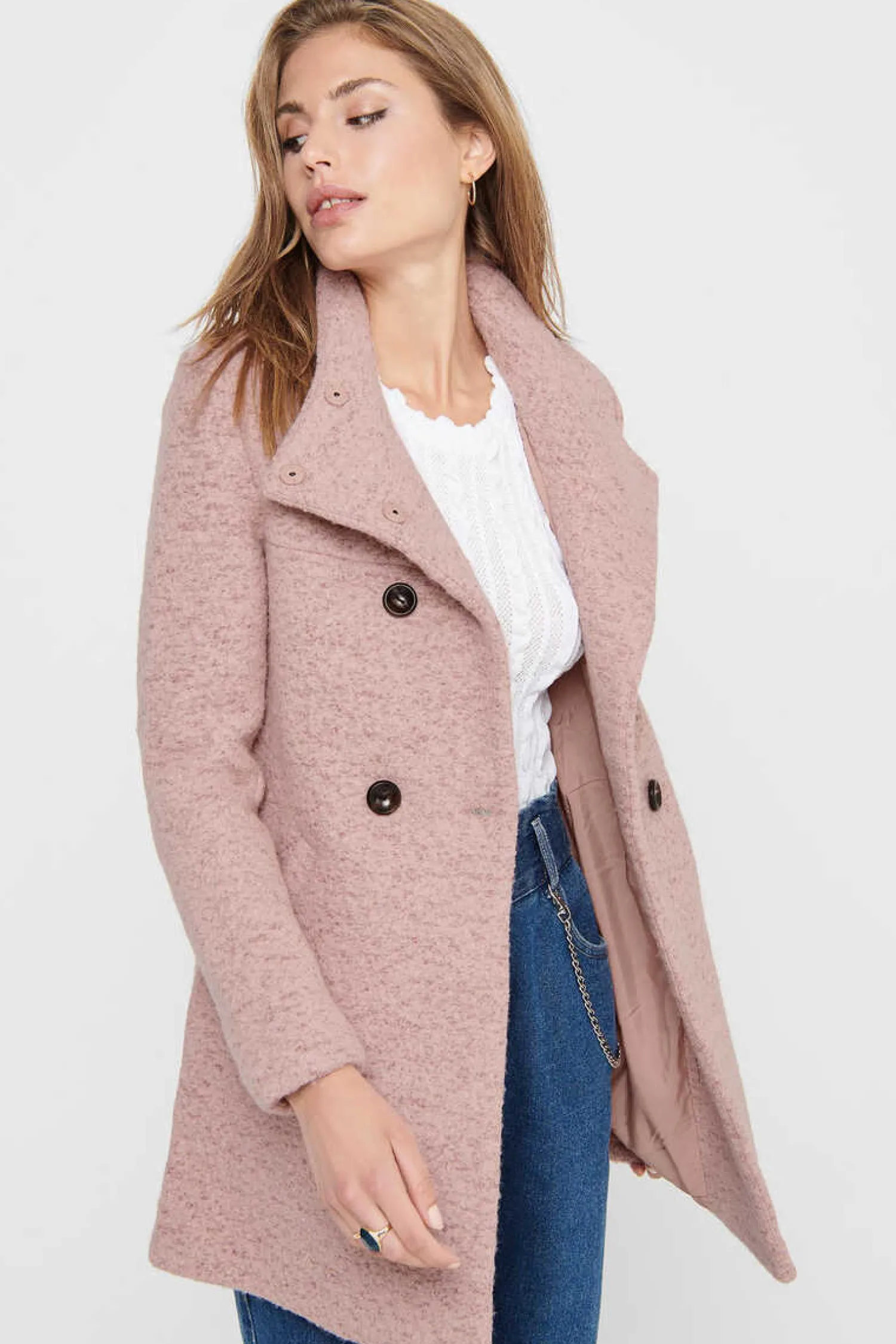 Only Sobretudos E Parkas-Casaco Comprido Com Botoes