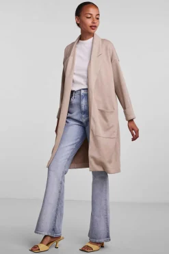 Pieces Blusoes E Casacos-Casaco Comprido De Mulher