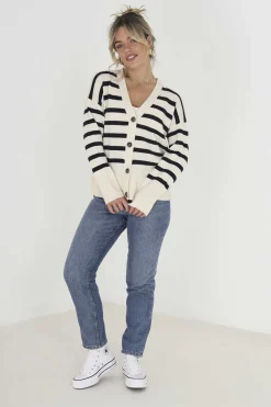 Brave Soul Blusoes E Casacos-Casaco De Malha As Riscas