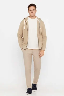 Cortefiel Casaco De Malha Com Capuz Tostado Online