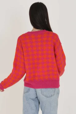 Brave Soul Sueteres E Cardigans-Casaco De Malha Com Pied-De-Poule