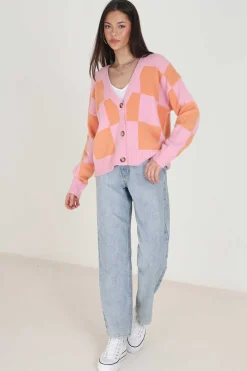 Brave Soul Sueteres E Cardigans-Casaco De Malha De Xadrez