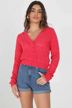 Brave Soul Sueteres E Cardigans-Casaco De Malha Troquelado.