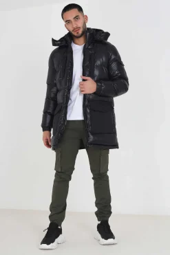 Brave Soul Casaco De Penas Acolchoado Com Capuz Preto