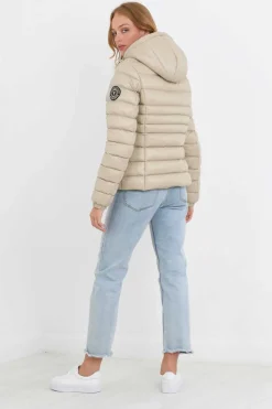 Brave Soul Blusoes E Casacos-Casaco De Penas Acolchoado Com Capuz