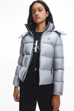 Calvin Klein Blusoes E Casacos-Casaco De Plumas Com Capuz