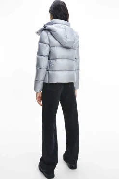 Calvin Klein Blusoes E Casacos-Casaco De Plumas Com Capuz