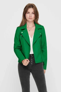 Only Blusoes E Casacos-Casaco Estilo Biker Efeito Pele