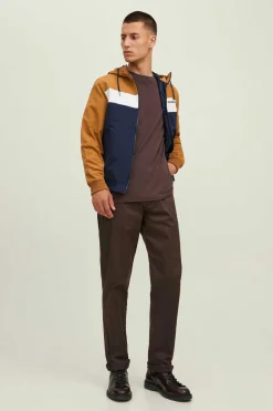 Jack & Jones Casaco Leve Tecnico Com Capuz Castanho Best