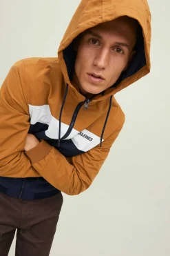 Jack & Jones Casaco Leve Tecnico Com Capuz Castanho Best