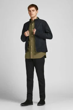 Jack & Jones Casaco Motard Efeito Couro Cinza Claro Best