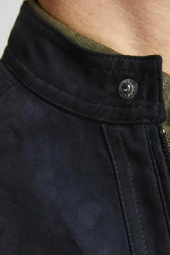 Jack & Jones Casaco Motard Efeito Couro Cinza Claro Best