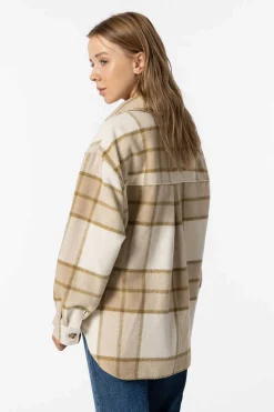 Tiffosi Blusoes E Casacos-Casaco Shacket Xadrez De Tato Suave