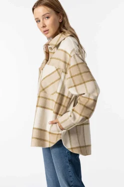 Tiffosi Blusoes E Casacos-Casaco Shacket Xadrez De Tato Suave