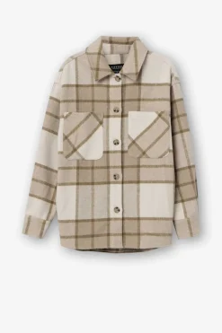 Tiffosi Blusoes E Casacos-Casaco Shacket Xadrez De Tato Suave