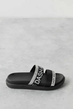 Dash and Stars Chinelos-Chinelos Tiras Logo Cinzento