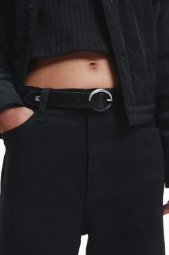 Calvin Klein Cintos-Cinto Couro Com Logo