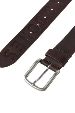 Jack & Jones Cinto De Pele Castanho New