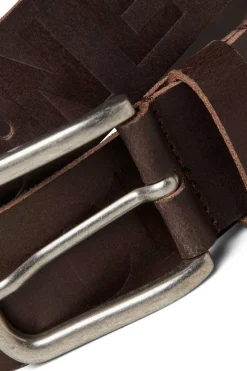Jack & Jones Cinto De Pele Castanho New