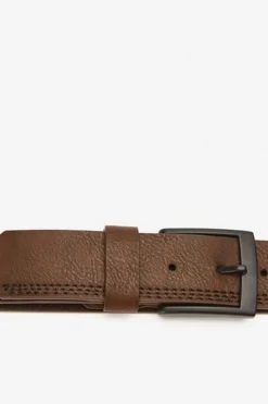 Inside Cinto De Polipele Com Pespontos Castanho Sale