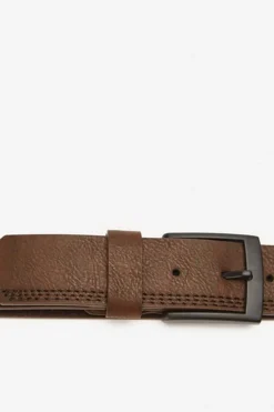 Inside Cinto De Polipele Com Pespontos Castanho Sale