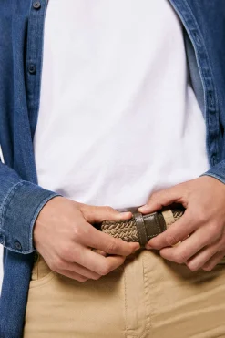 Springfield Cinto Entrancado Bicolor Camel Discount