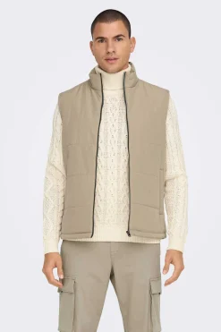 Only & Sons Colete Acolchoado Castanho Best