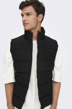 Only & Sons Colete Acolchoado Preto New