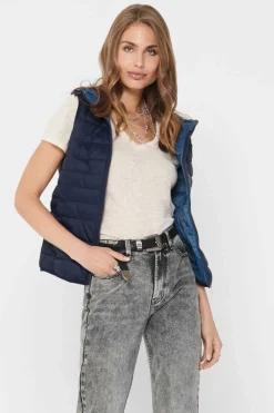 Only Coletes-Colete Acolchoado Com Capuz.