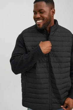 Jack & Jones PLUS Colete Acolchoado Poliester Reciclado Plus Preto Clearance