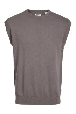 Jack & Jones Colete De Malha Cinza Clearance