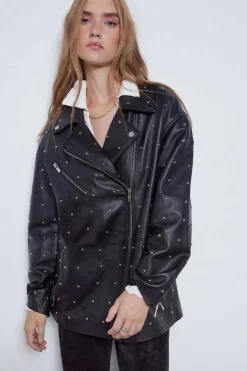 Slowlove Blusoes E Casacos-Colete De Pele Com Tachas