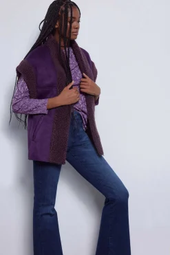 Slowlove Coletes-Colete Dupla Face Efeito Pelo