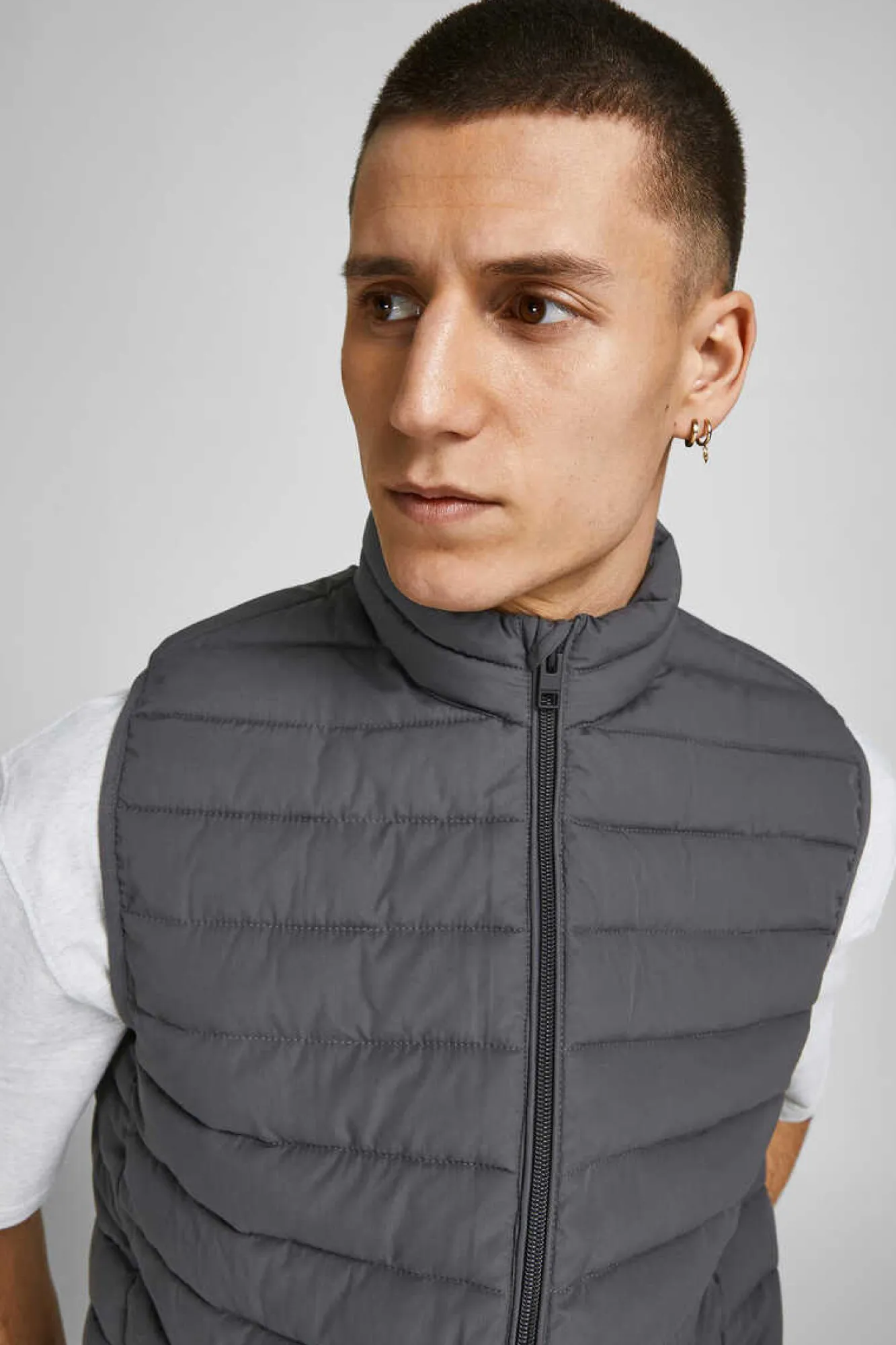 Jack & Jones Colete Puffer Cinza Claro Sale