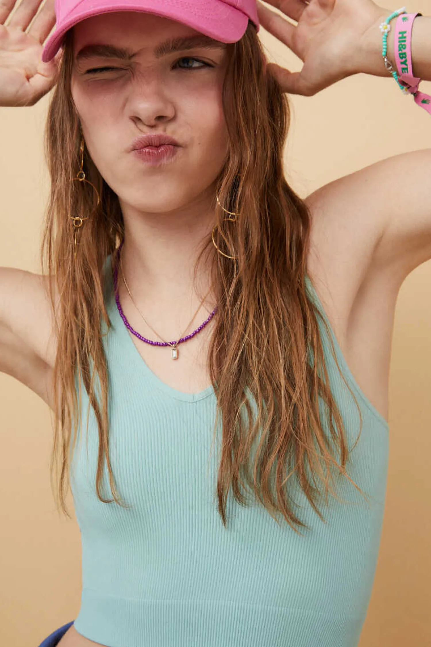 HI&BYE T-Shirts E Tops-Crop Top Decote V Sem Costuras Azul-Escuro