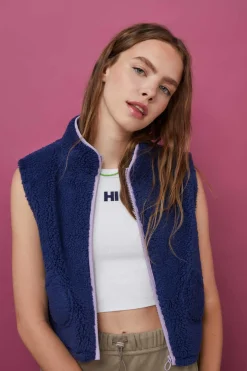 HI&BYE T-Shirts E Tops-Crop Top Halter Sem Costuras Cinzento