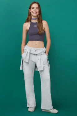 HI&BYE T-Shirts E Tops-Crop Top Halter Sem Costuras Verde-Escuro