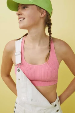 HI&BYE T-Shirts E Tops-Crop Top Tiras Costas