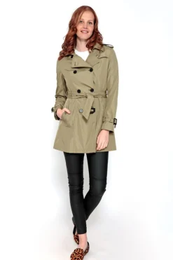 Brave Soul Sobretudos E Parkas-Gabardina Abotoada Com Cinto