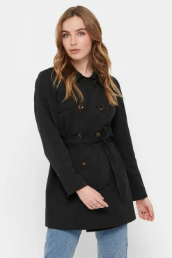 Only Sobretudos E Parkas-Gabardina Classica Algodao