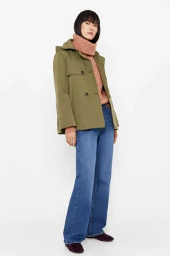 Cortefiel Sobretudos E Parkas-Gabardina Curta Com Veu