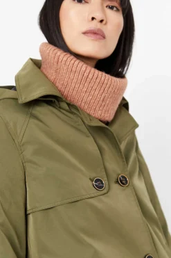 Cortefiel Sobretudos E Parkas-Gabardina Curta Com Veu