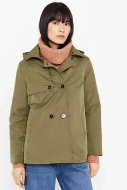 Cortefiel Sobretudos E Parkas-Gabardina Curta Com Veu