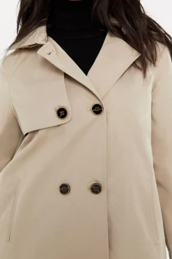 Cortefiel Sobretudos E Parkas-Gabardina Curta Com Veu