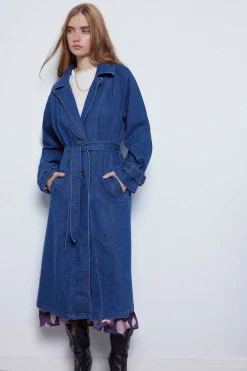 Slowlove Sobretudos E Parkas-Gabardine De Ganga